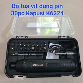 Bộ tua vít đa năng sửa đồ dùng pin 30 chi tiết  KAPUSI K6224, pin sạc cao cấp cổng type C