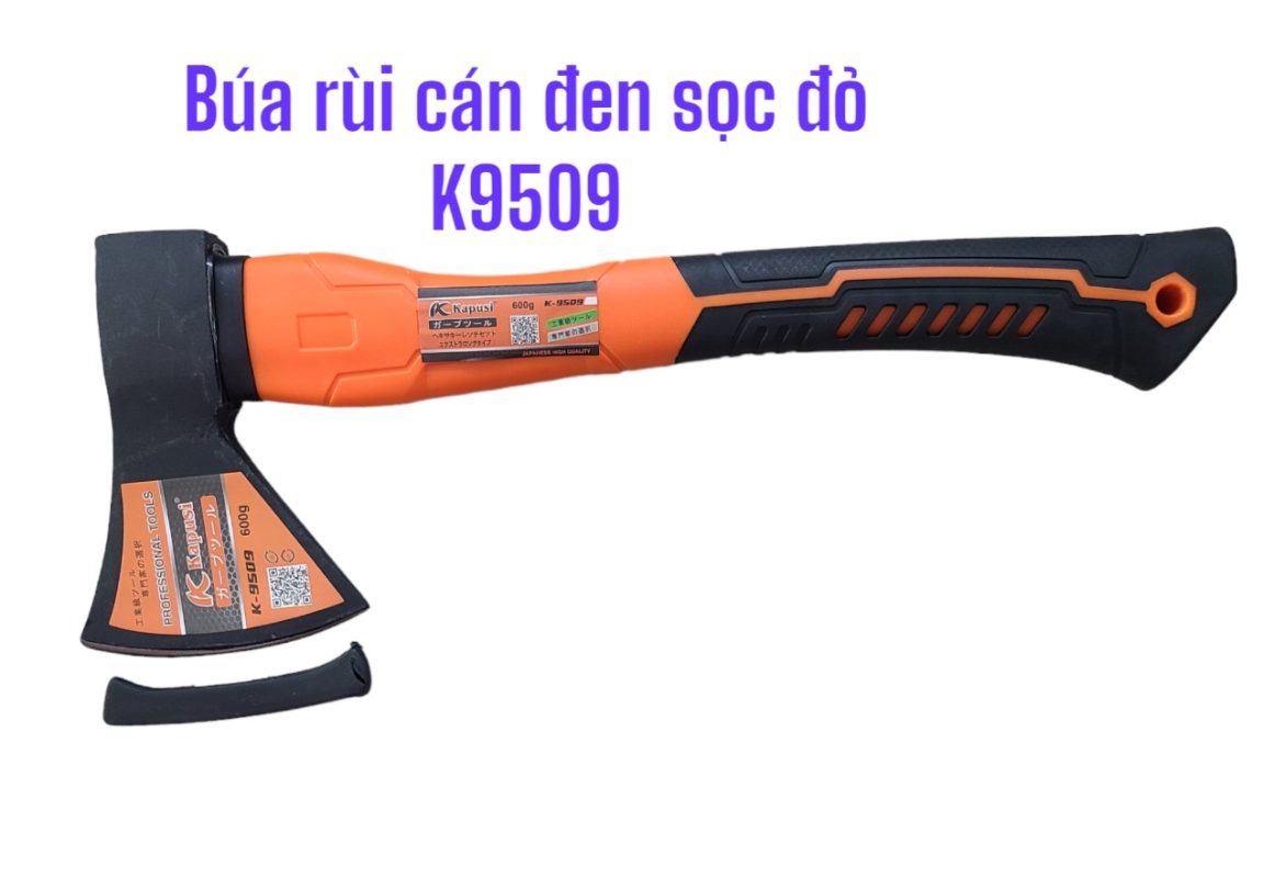 Búa rìu KAPUSI K9509 CÁN ĐEN SỌC ĐỎ - Kapusi