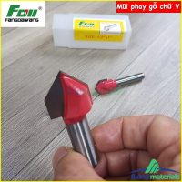Mũi phay gỗ hình chữ V, cốt 6.35mm và 12.7mm (Mũi soi gỗ, mũi router)
